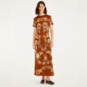 FARM RIO Orange Arabesque Paradise Lenzing™ Ecovero™ Viscose Maxi Dress